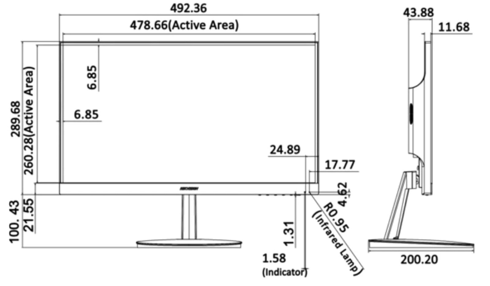 HIKVISION FHD Led 22 inch Frameless Monitor DS-D5022QE-C - Image 3